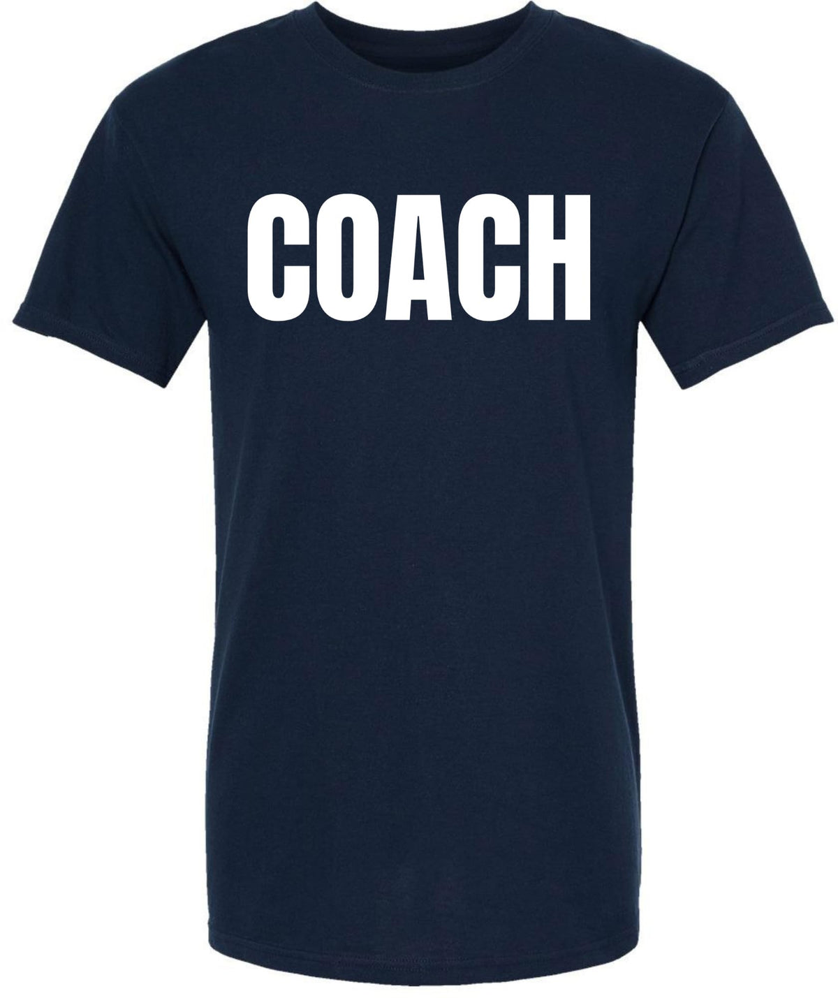 Coach T-Shirt | Sports Team Staff Uniform Crewneck Shirt for Trainers, Instructors & Athletics Dept 100% Cotton Short Sleeve