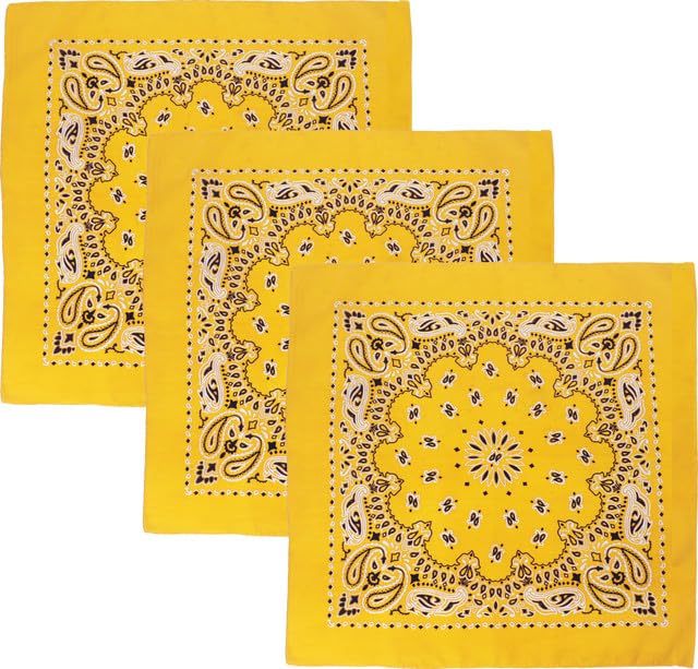 Trainmen Paisley 27" Jumbo Military Bandana Head Scarf Do-rag 100% Cotton Bandanna Face Cover 3-Pack