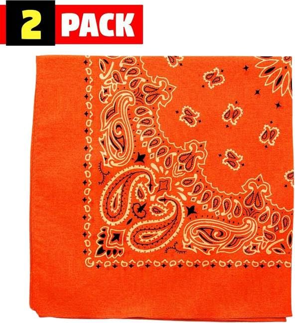 Trainmen Paisley Bandana Head Scarf Do-rag 100% Cotton Bandanna Cover 22" x 22", 2 Pack