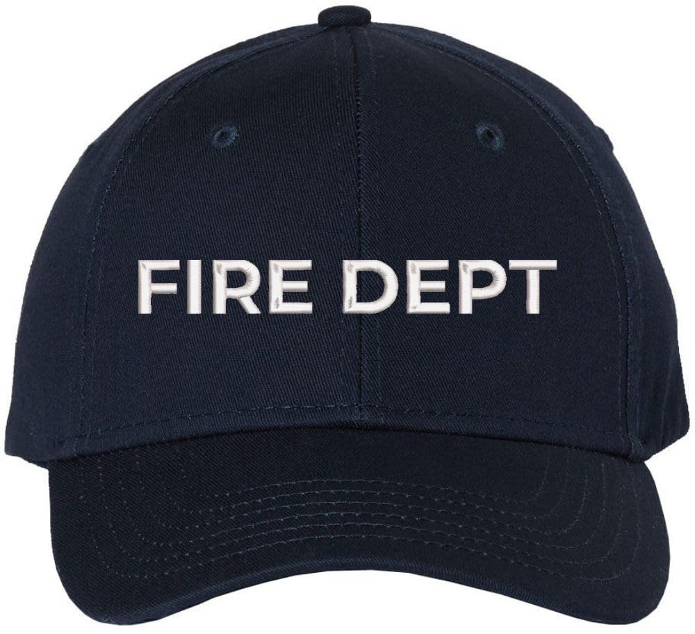 Fire Department Text Embroidered Baseball Cap | Fire Fighters Rescue Professionals Uniform | Structured Hat