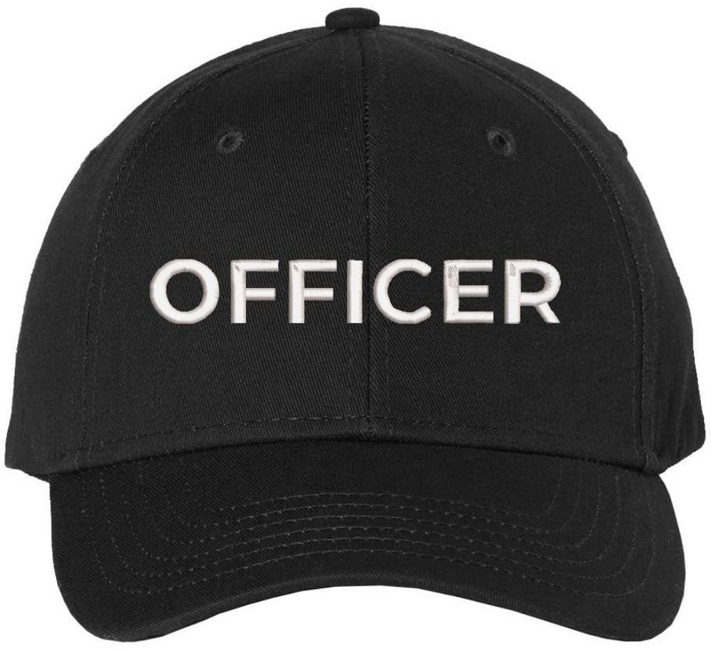 Officer Embroidered Baseball Cap | Hat for Police Military Captain Official | Structured with Hook & Loop Closure