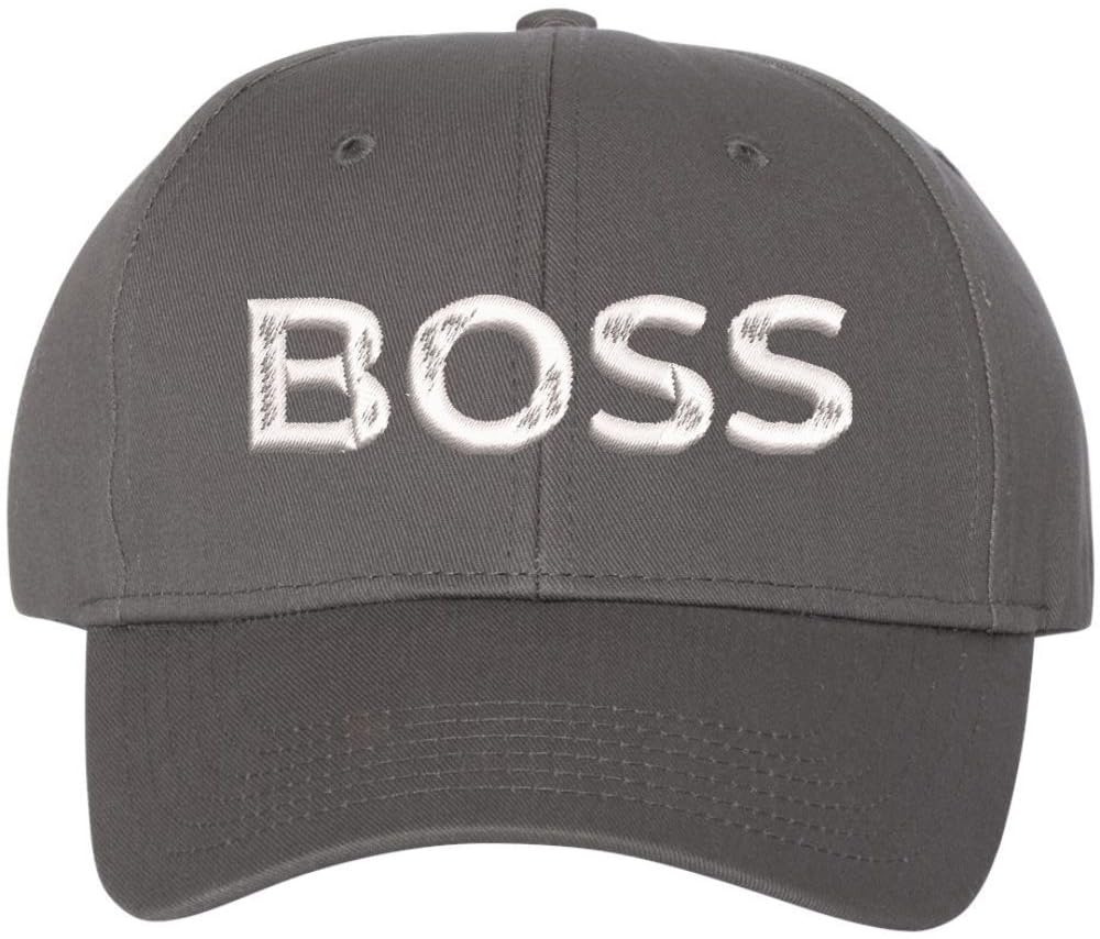 Boss Text Embroidered Baseball Cap | Adjustable Structured Hat | Owner Leader Manager Gift