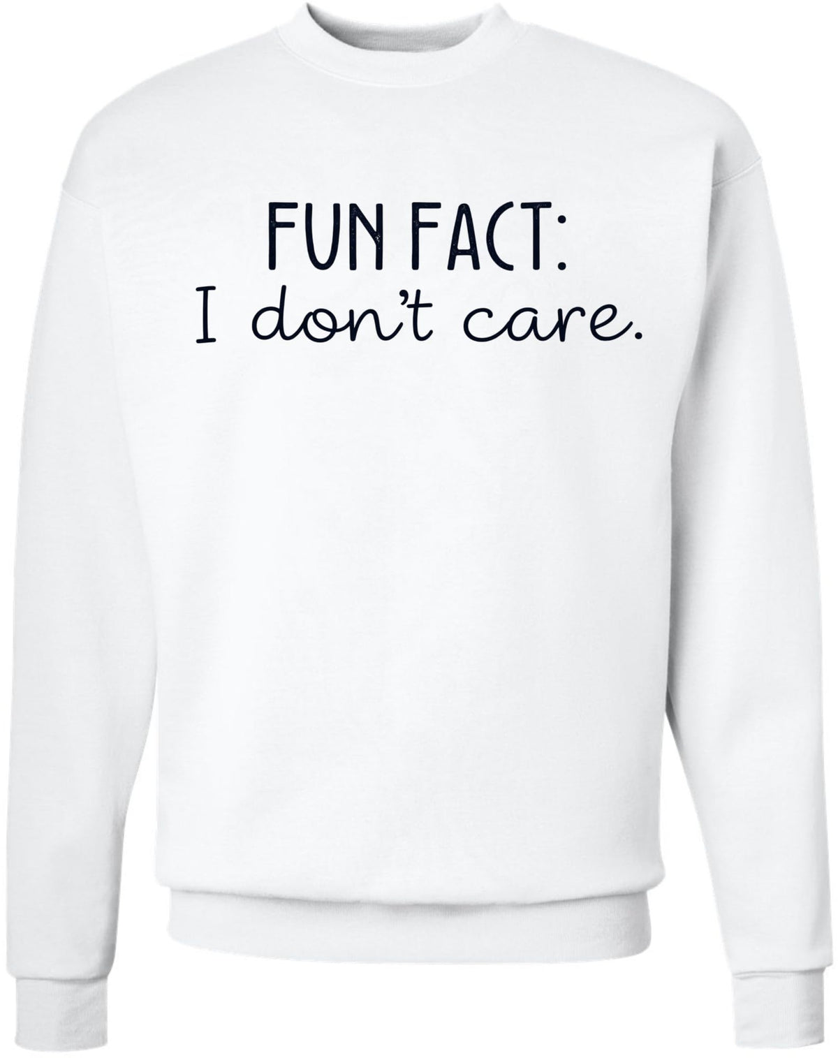 Fun Fact I Don’t Care Printed Hoodie Sarcastic Humor Quote Polycotton Pullover Hooded Sweatshirt