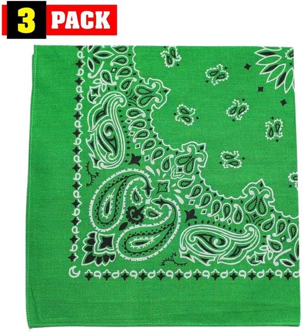 Trainmen Paisley Bandanas Head Scarf Do-rag 100% Cotton Bandanna Head Cover 22" x 22", 3 Pack