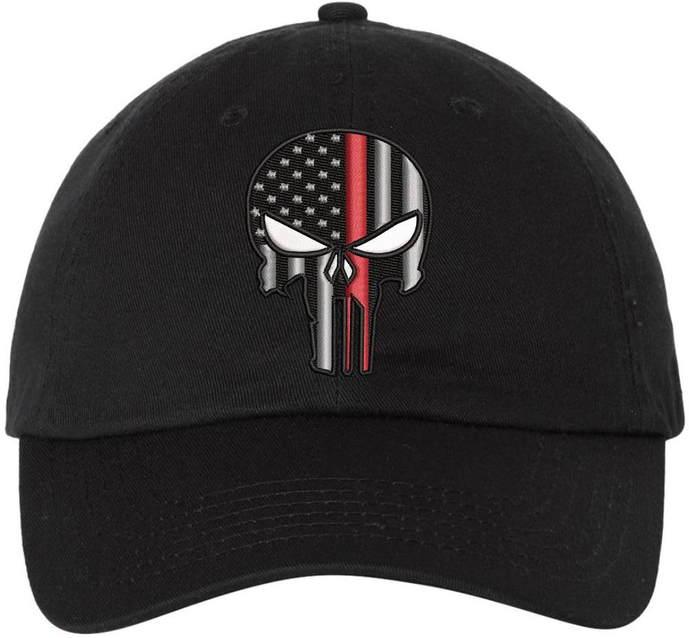USA Flag Skull Punisher Embroidered Dad Hat American Skull Flag Adjustable Baseball Cap