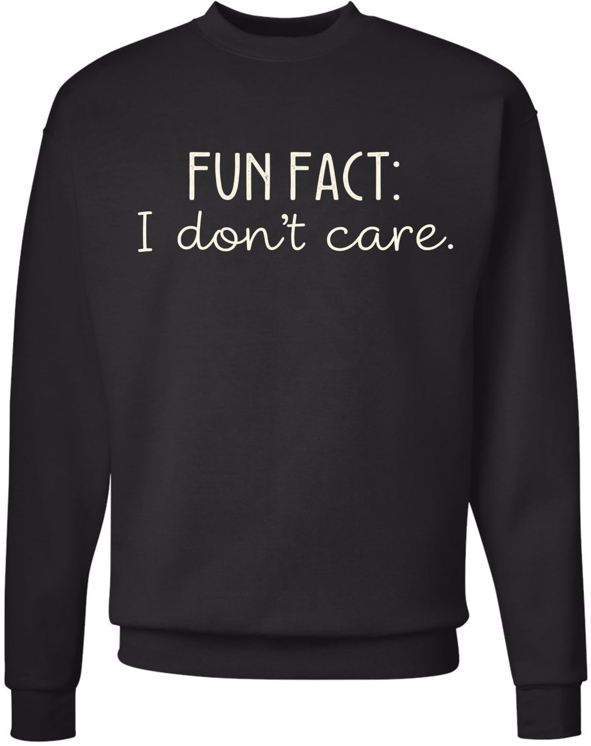 Fun Fact I Don’t Care Printed Hoodie Sarcastic Humor Quote Polycotton Pullover Hooded Sweatshirt