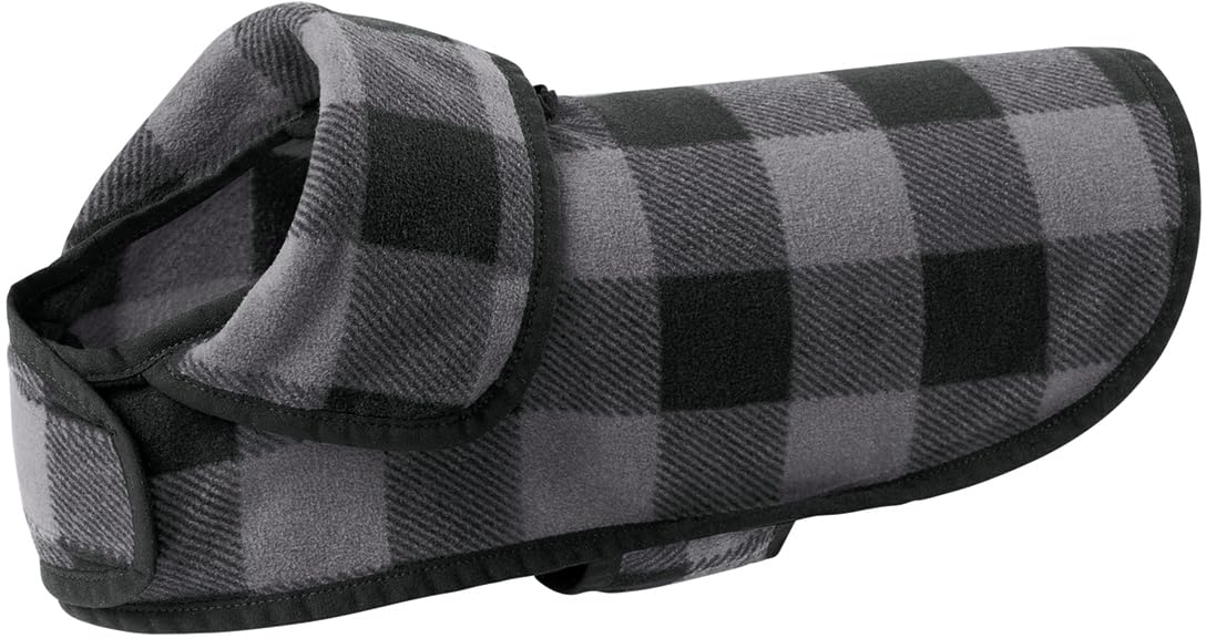 Warm Microfleece Pet Fleece Jacket Buffalo Plaid Flannel Dog Coat | Adjustable Soft Winter Puppy Sweater Vest