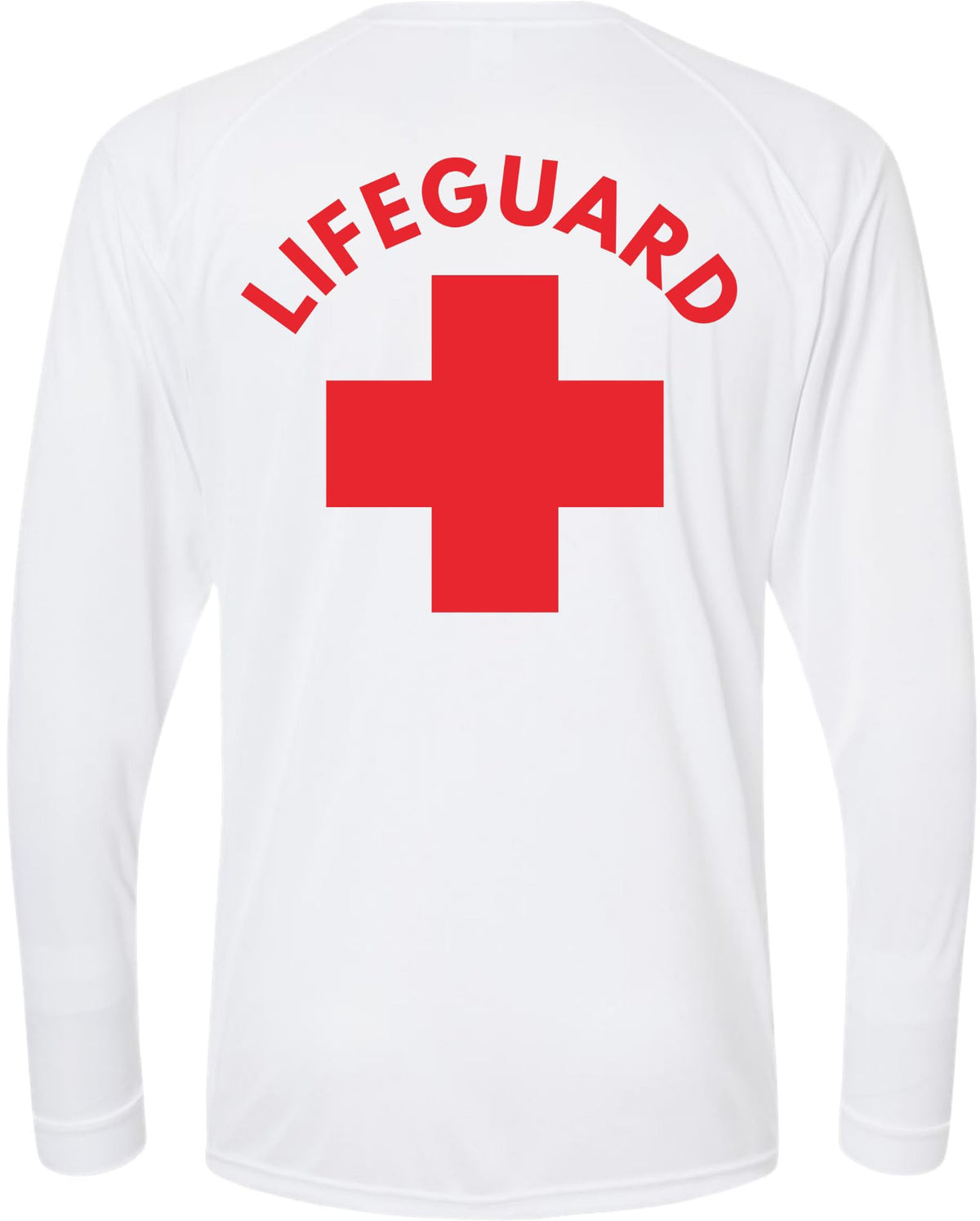 Lifeguard + Moisture Wicking Long Sleeve T-Shirt 100% Polyester Performance Uniform Sun Rash Guard Shirt
