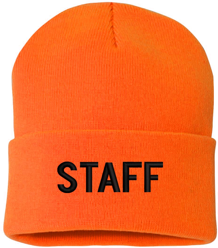 STAFF Beanie Warm Winter Watch Cap Embroidered STAFF Uniform Work Winter Hat