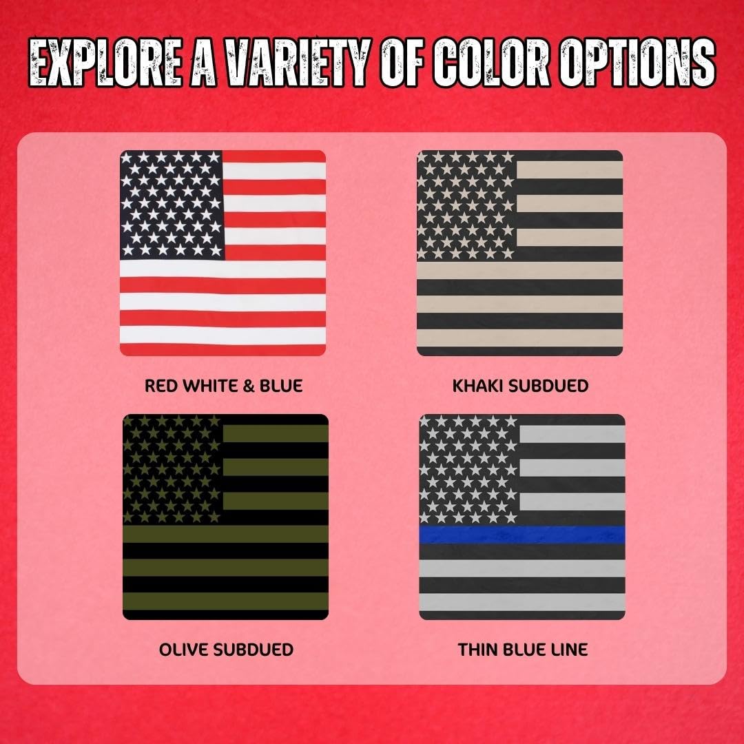 US Flag Bandana USA American Cotton Headband Headwrap Head Cover Bandanna Doo Rag 2-Pack