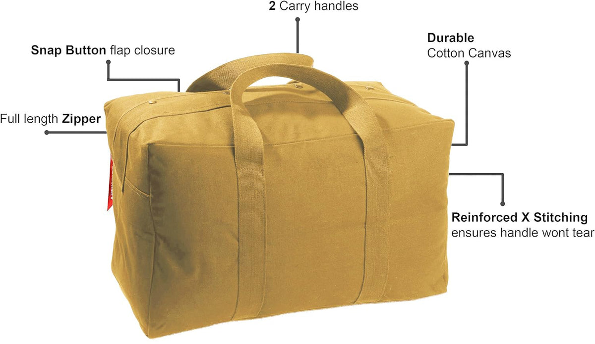 Tactical Parachute Cargo Bag Heavy Duty Canvas Carry Duffle Simple Solid Spacious Gear Bag