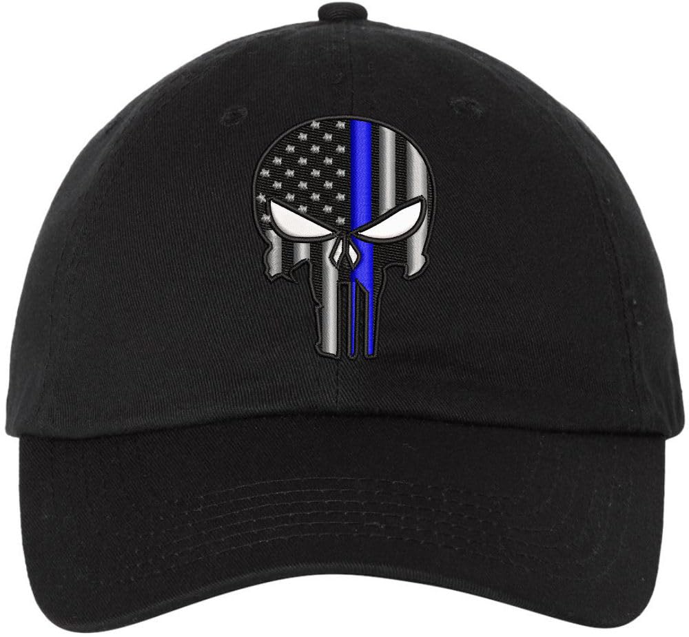 USA Flag Skull Punisher Embroidered Dad Hat American Skull Flag Adjustable Baseball Cap