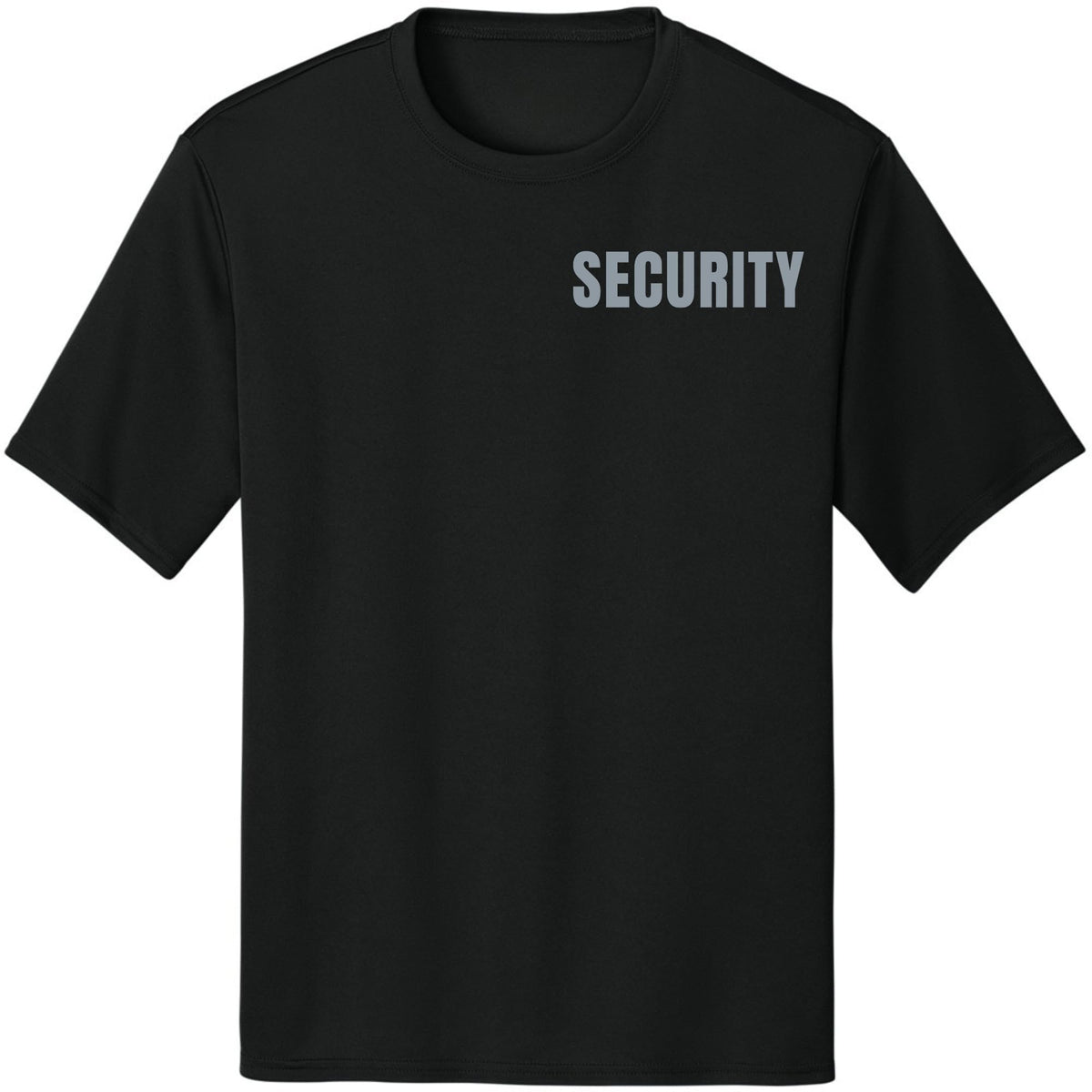 Moisture Wicking Security Printed T-Shirt | 100% Polyester Crewneck Uniform Guard Agent Shirt Sleeve Shirt
