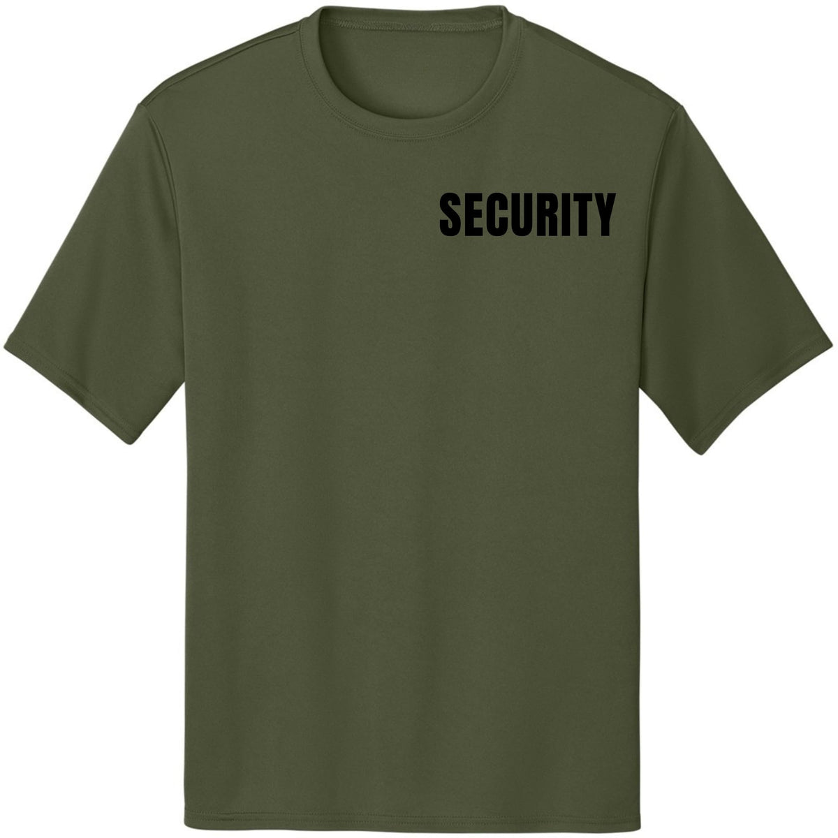 Moisture Wicking Security Printed T-Shirt | 100% Polyester Crewneck Uniform Guard Agent Shirt Sleeve Shirt