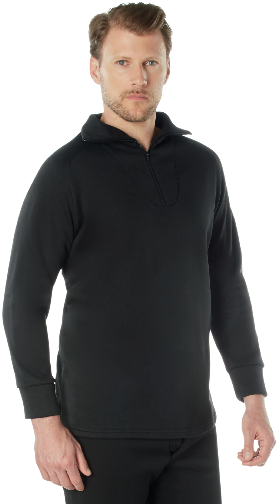 Black - ECWCS Poly Underwear Zip-Collar Shirt