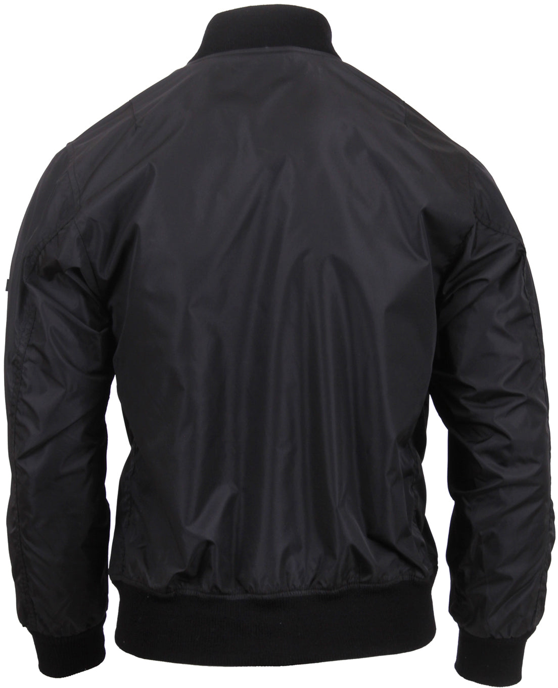 Black - Lightweight Air Force MA-1 Bomber Flight Jacket - Enhanced Nylon - Men's