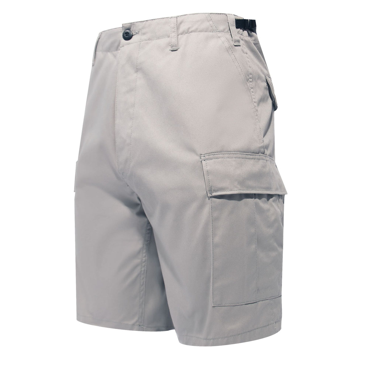 Grey - Tactical Cargo BDU Shorts - Polyester Cotton Twill - Button Fly