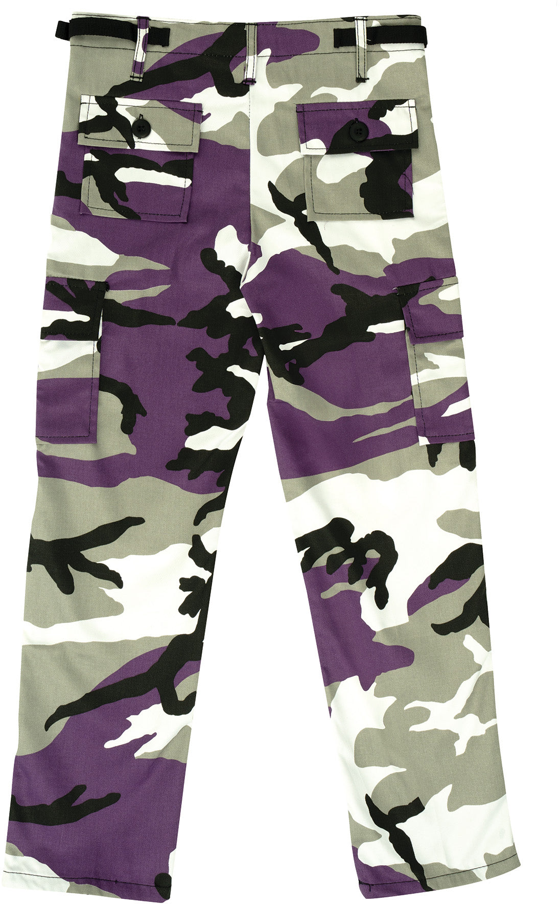 Ultra Violet Camouflage - Tactical BDU Cargo Pants - Poly/Cotton Twill - Zipper Fly - Kids