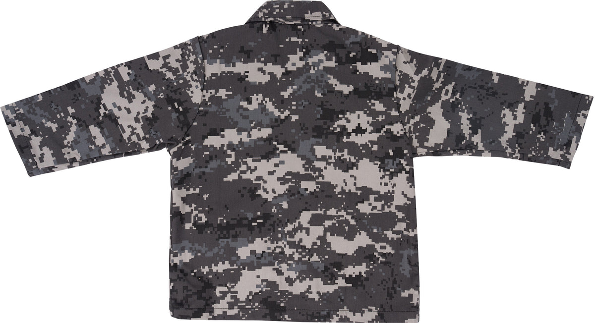 Subdued Urban Digital Camouflage - Kids Military BDU Shirt