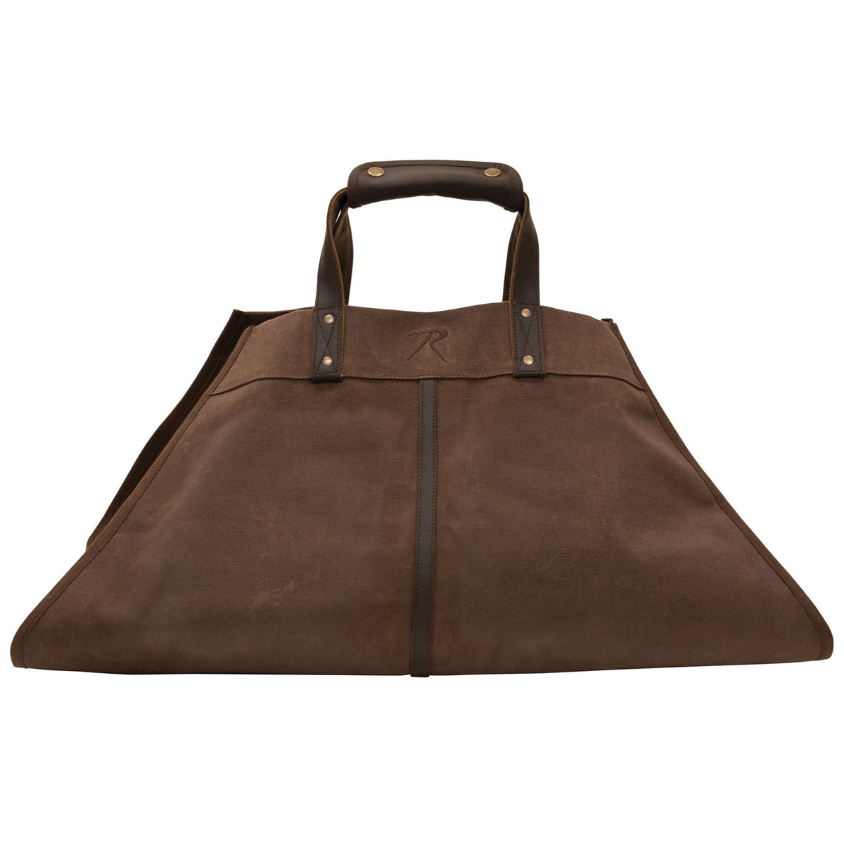 Earth Brown - Wax Canvas Log Carrier Indoor/Outdoor Firewood Bag Great for Campfires and Fireplaces