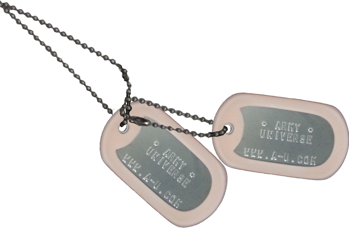 US Military Dog Tag Set - ID Matte Metal ID Dog Tags Necklace Complete Set with 2 Chains and 2 Silencers