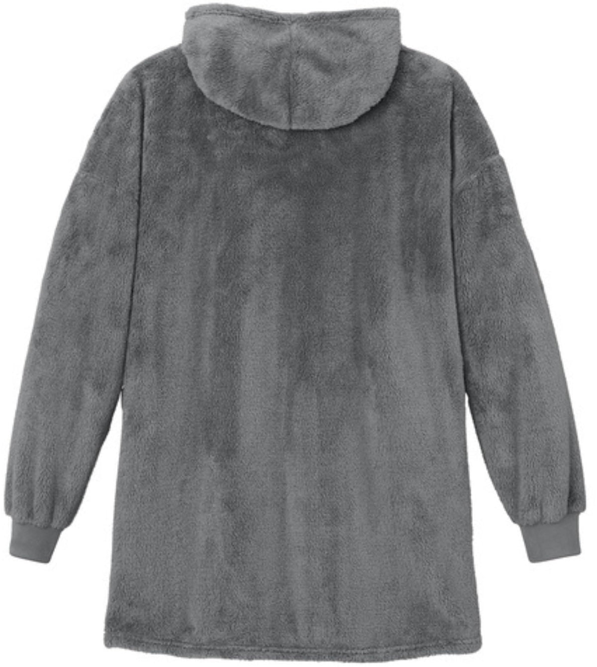 Oversized Plush Fleece Poncho for Women Sherpa Style 1/2 Zip Hooded Popover 100% Polyester