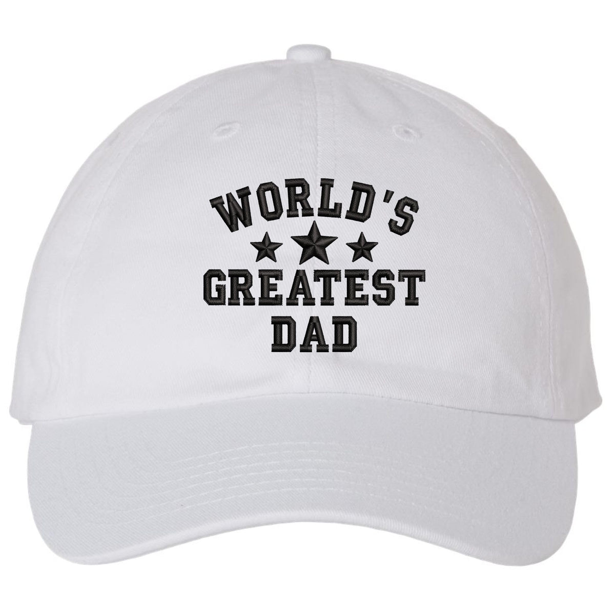 WORLD'S GREATEST DAD Embroidered Dad Hat | Low Profile Soft Cotton Baseball Dad Hats for Men