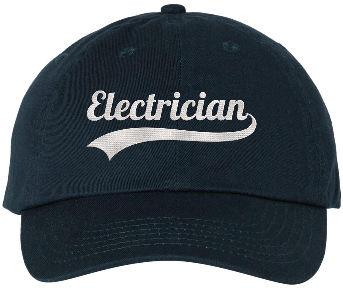 Electrician Embroidered Baseball Cap | Varisty Team Electrician Technician Dad Hat, Funny Fathers Gift