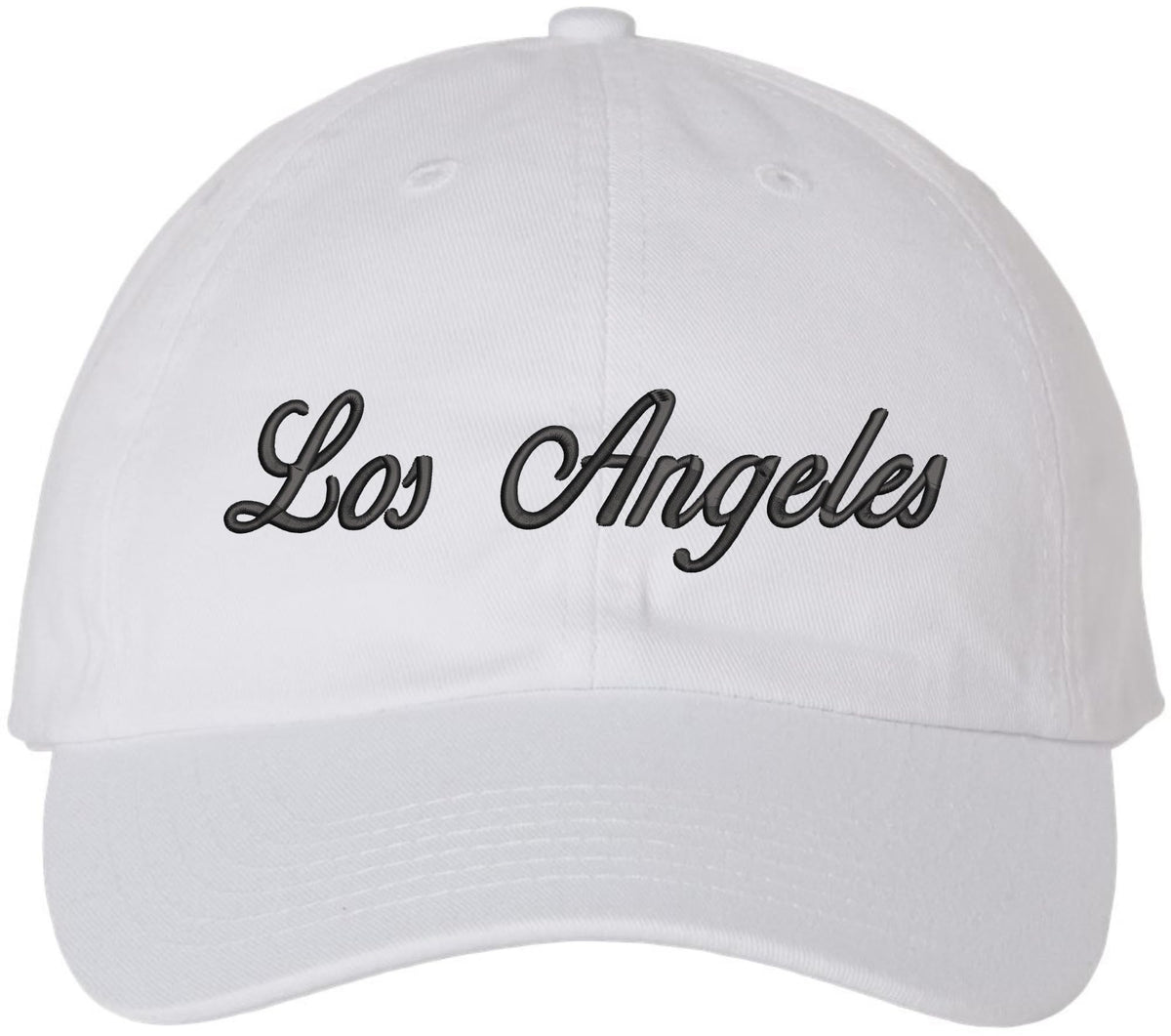 Los Angeles Embroidered Baseball Cap | Classic Script Logo Adjustable Dad Hat | 100% Cotton Unisex Headwear