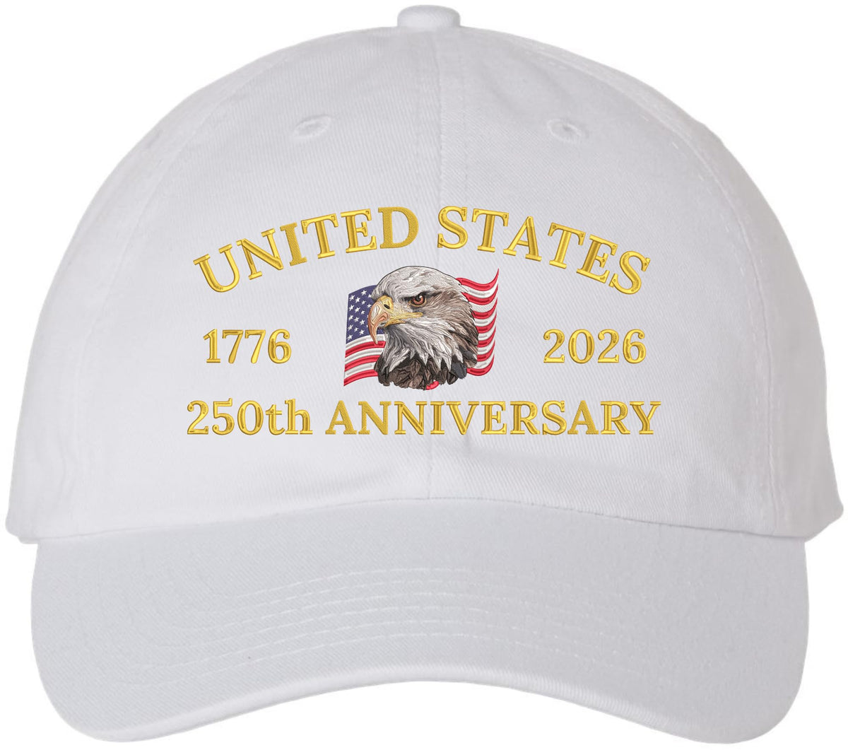 United States 250th Anniversary Low Profile Cap | 1776-2026 USA Bald Eagle Flag Country Baseball Dad Hat