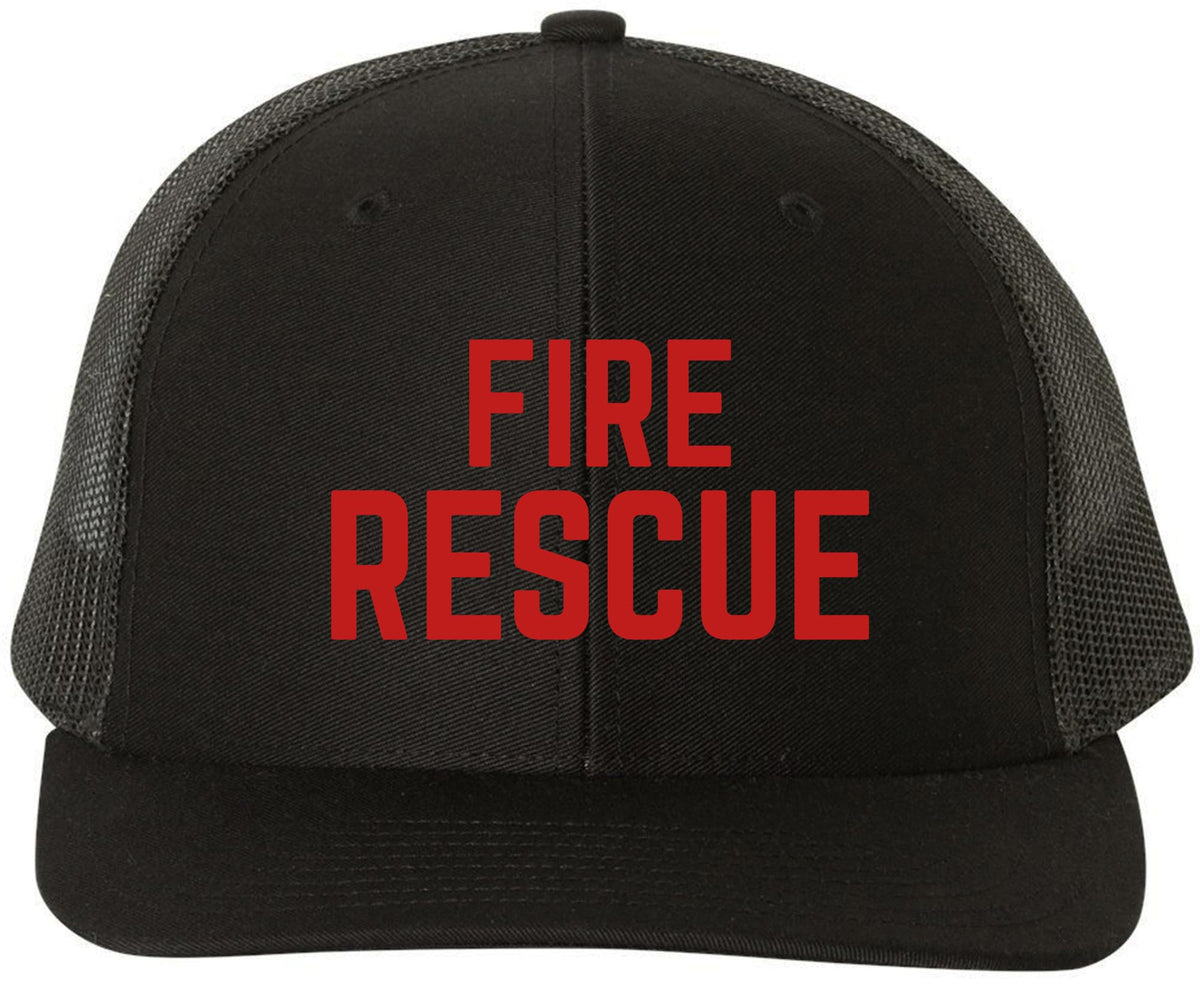 Fire Rescue Embroidered Trucker Hat Firefighter First Responder Mesh Back Snapback Baseball Cap