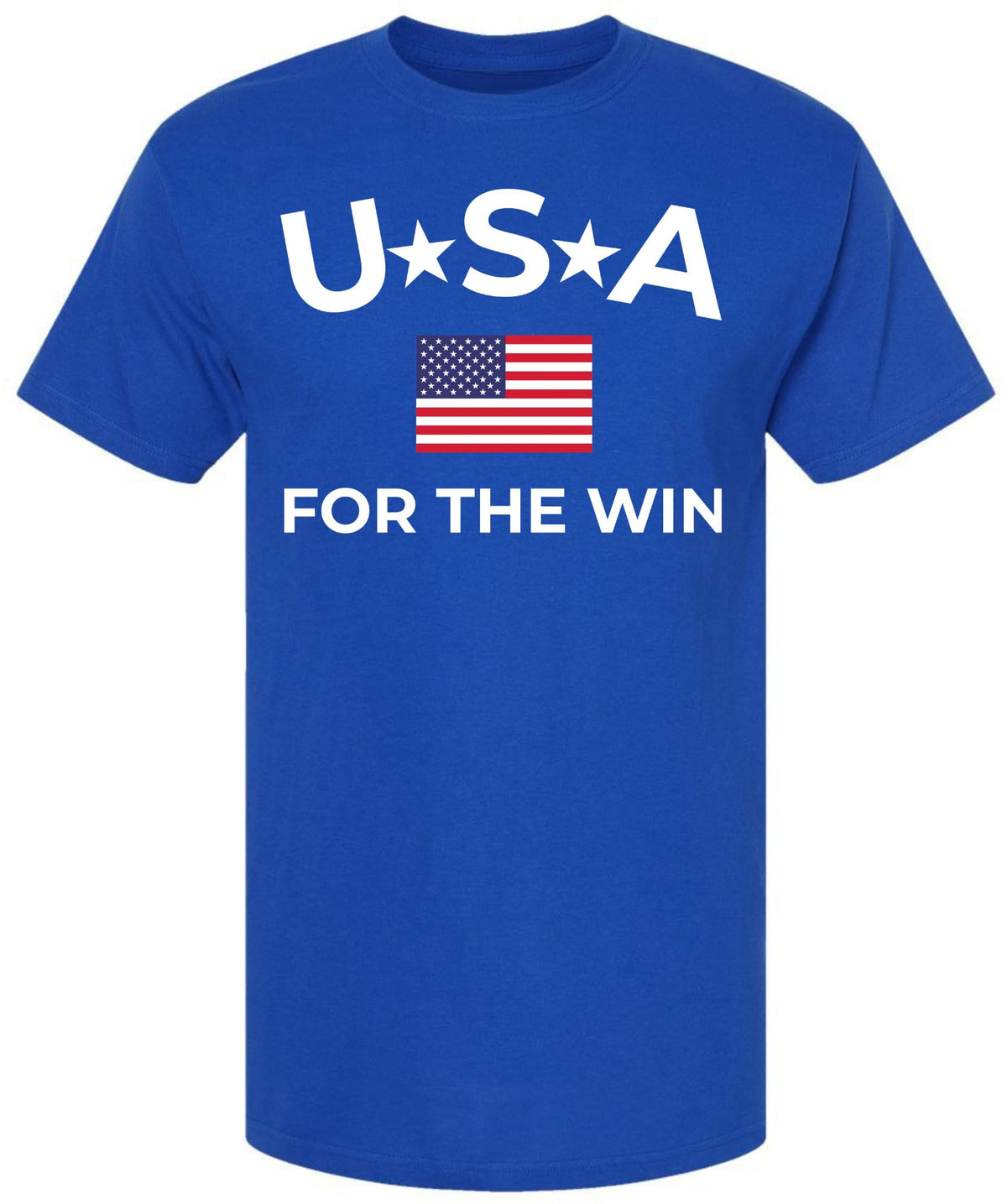 USA for the Win Printed T-Shirt | American Flag Graphic Tee Patriotic 4th of July USA Unisex 100% Cotton Shirt