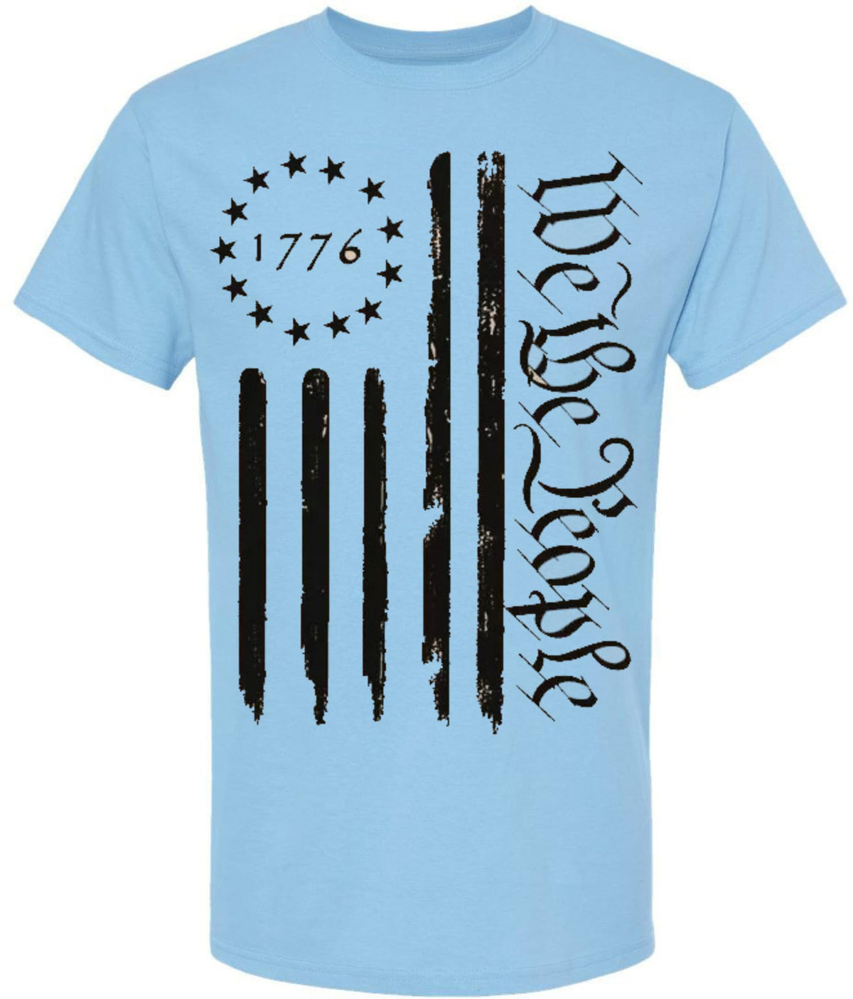 We the People 1776 USA Distressed Flag T-Shirt | US Independence Day July 4th Patriot Freedom Short Sleeve Shirt