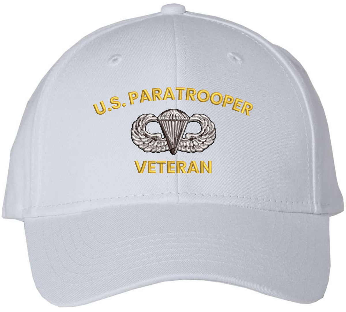 US Paratrooper Veteran Embroidered Baseball Cap | Basic Parachutist Badge Military Cotton Hat for Men & Women