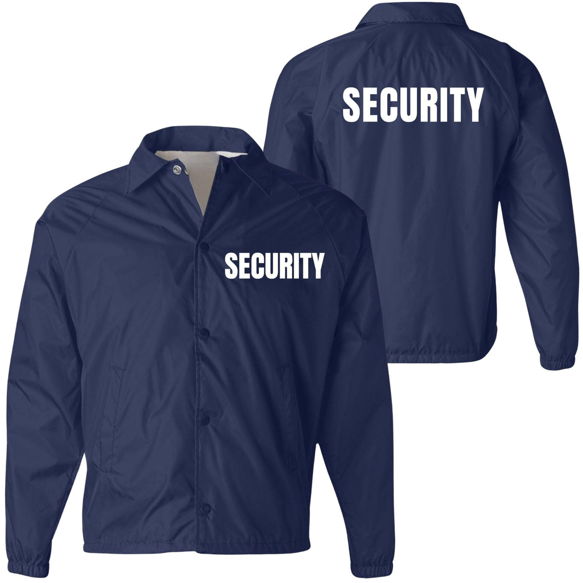 Security Jacket Double Sided Lightweight Coaches Guard Bouncer Windbreaker Coat