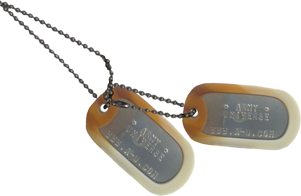 US Military Dog Tag Set - ID Matte Metal ID Dog Tags Necklace Complete Set with 2 Chains and 2 Silencers