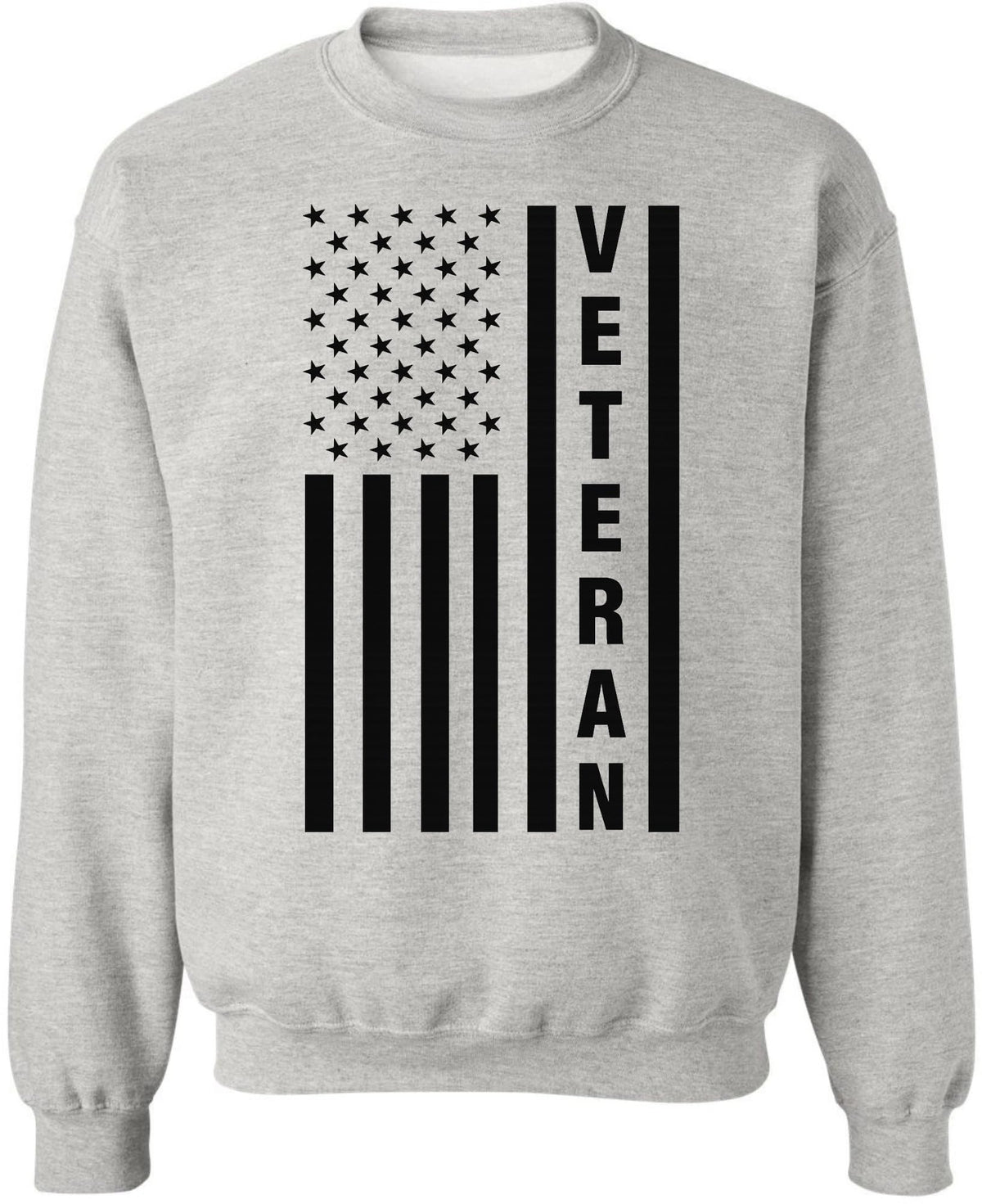 USA Flag Veteran Printed Crewneck Sweatshirt | American US Army Vet Patriotic Warm Sweat Shirt Top