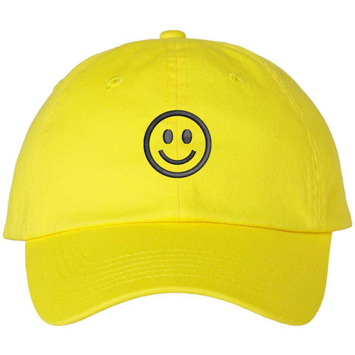 SMILEY FACE Adjustable Dad Cap Unstructured Face Trendy Unisex Preppy Hat