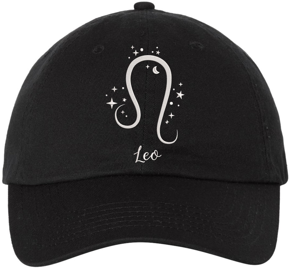 Zodiac Signs Embroidered Dad Hat | Adjustable Astrology Horoscope Monthly Symbols Designs Unstructured Cap, Black