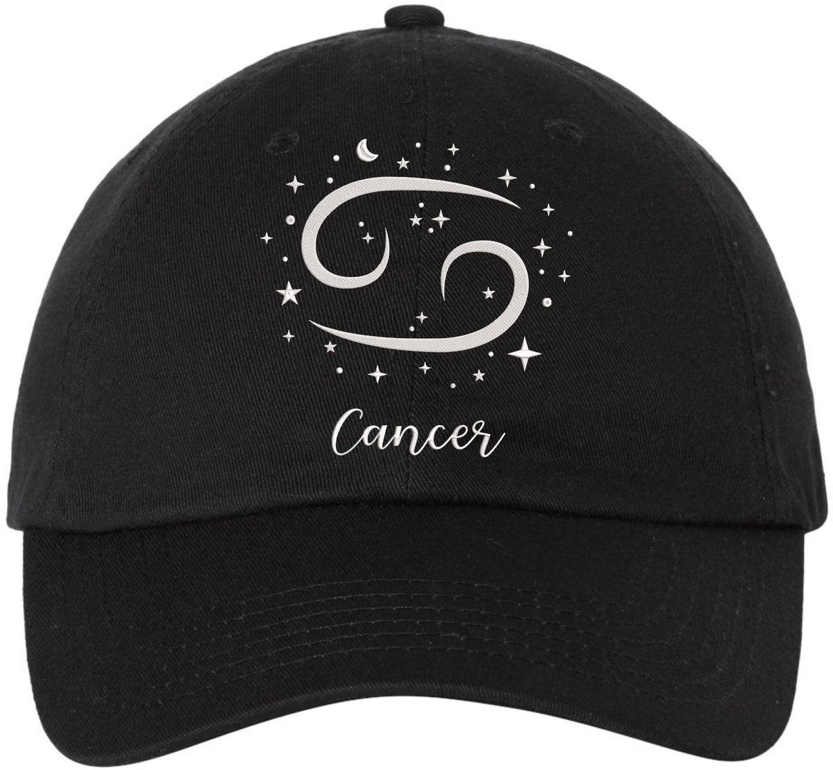 Zodiac Signs Embroidered Dad Hat | Adjustable Astrology Horoscope Monthly Symbols Designs Unstructured Cap, Black