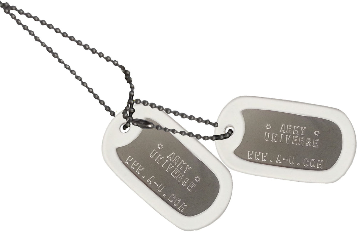 US Military Dog Tag Set - ID Matte Metal ID Dog Tags Necklace Complete Set with 2 Chains and 2 Silencers