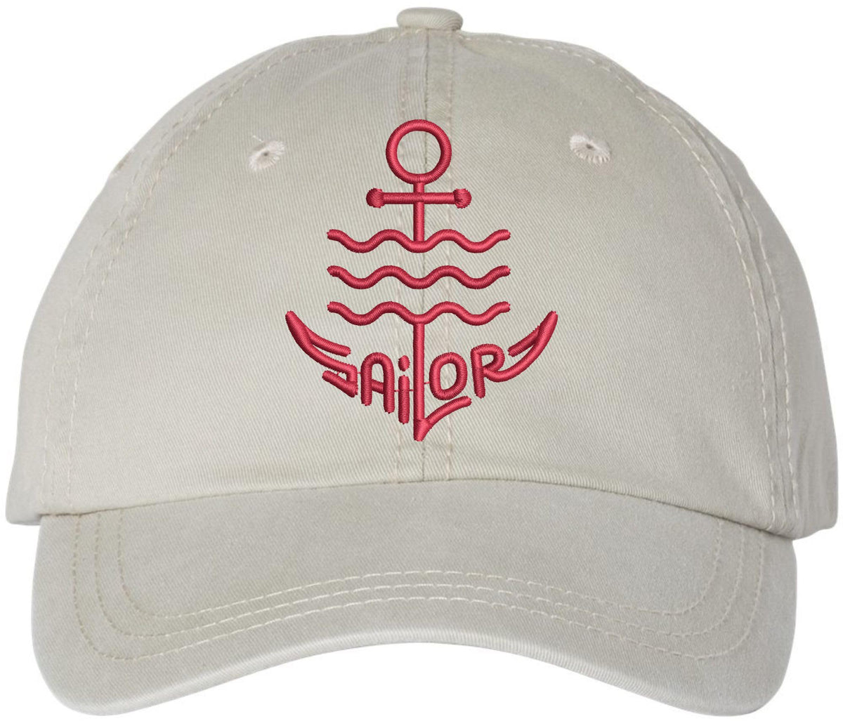 Sailor Anchor Embroidered Dad Cap | Vintage Washed Cotton Ship Crew Captain First Mate Baseball Hat