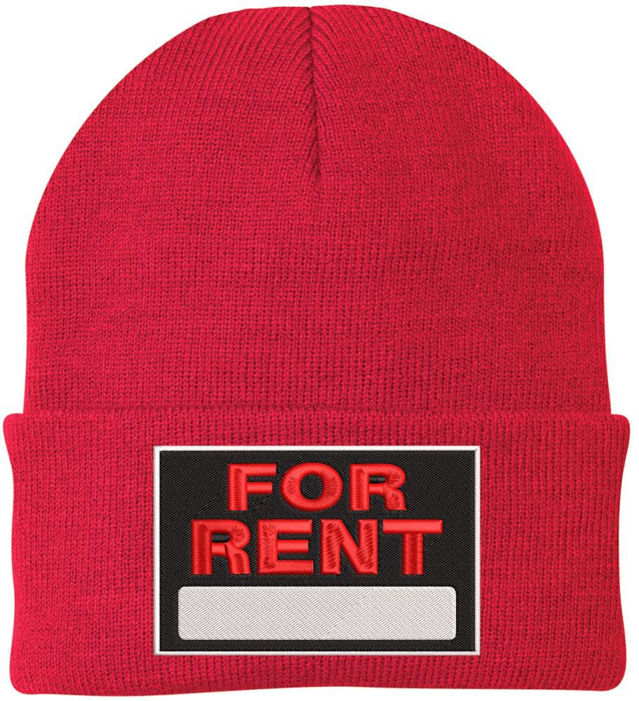 FOR RENT Sign Embroidered Beanie Hat Adjustable Warm Skull Winter Cap