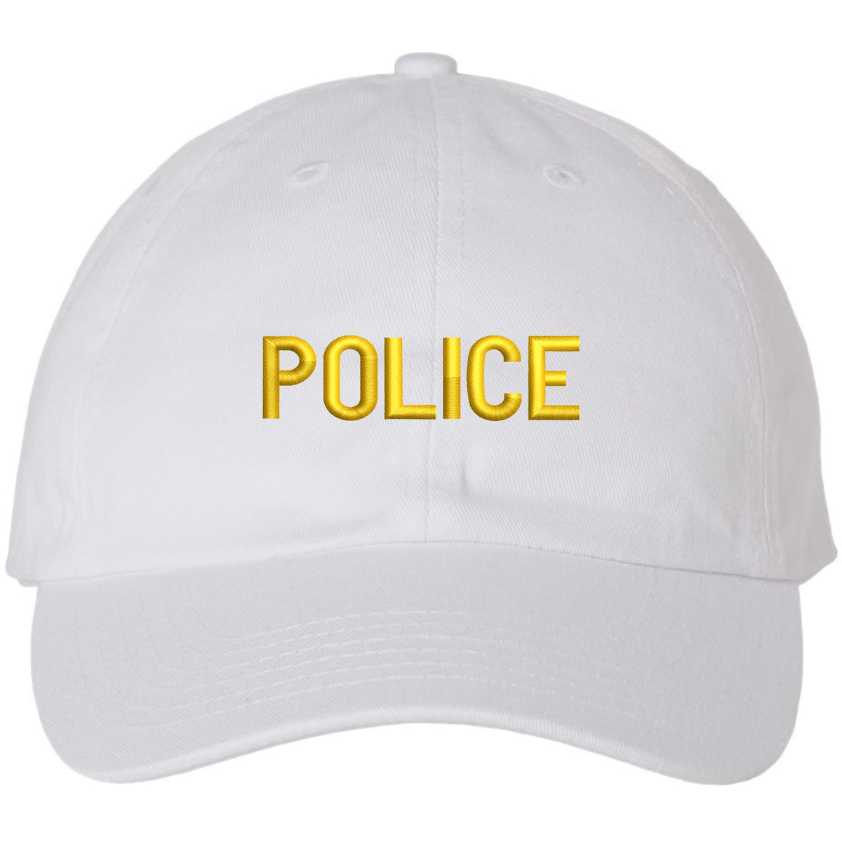 POLICE Unstructured Dad Hat Low Profile Adjustable Baseball Cap for Security, Guard & Law Enforcement Uniforms