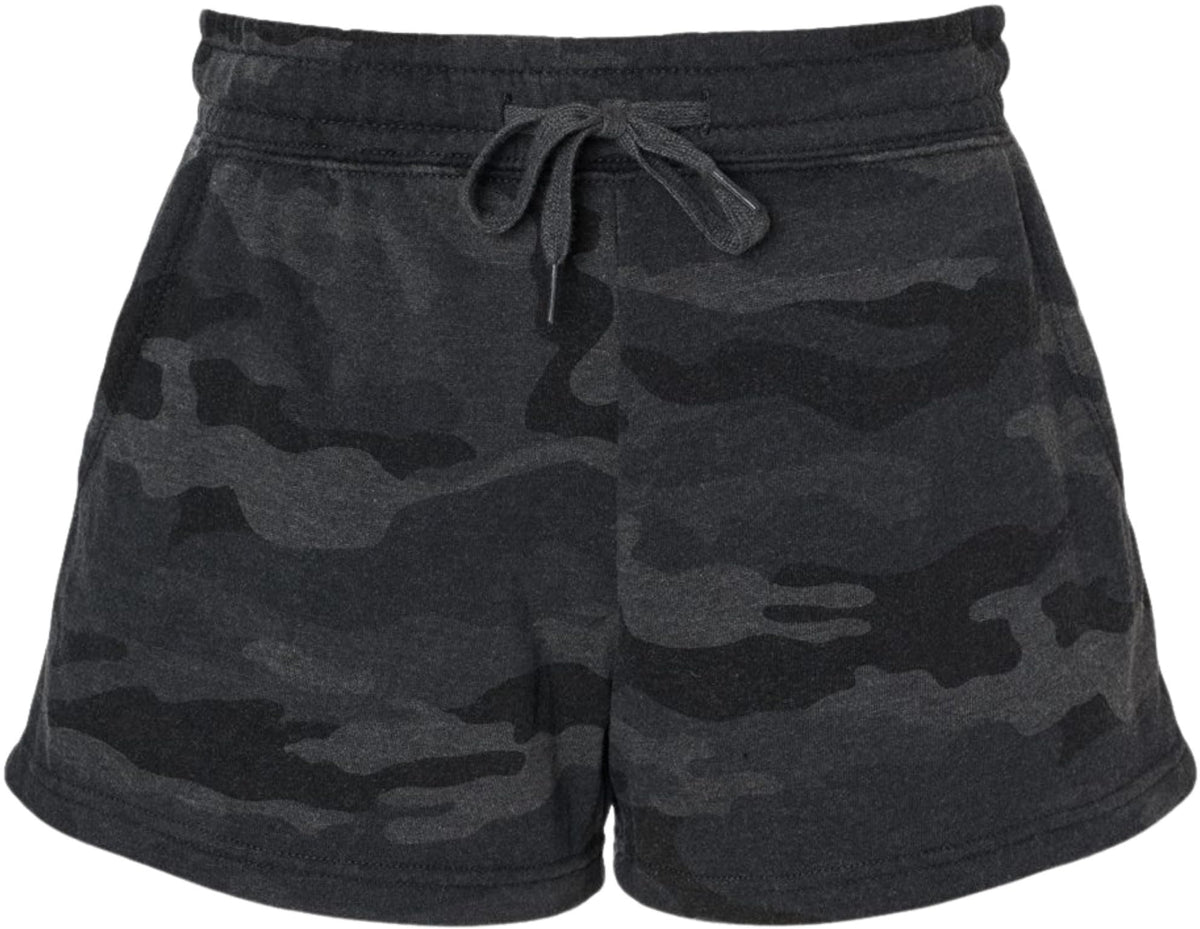 Women's Fleece Lined Sweat Shorts Lightweight Wave Wash Classic Fit with Elastic Waistband, Lounge Short