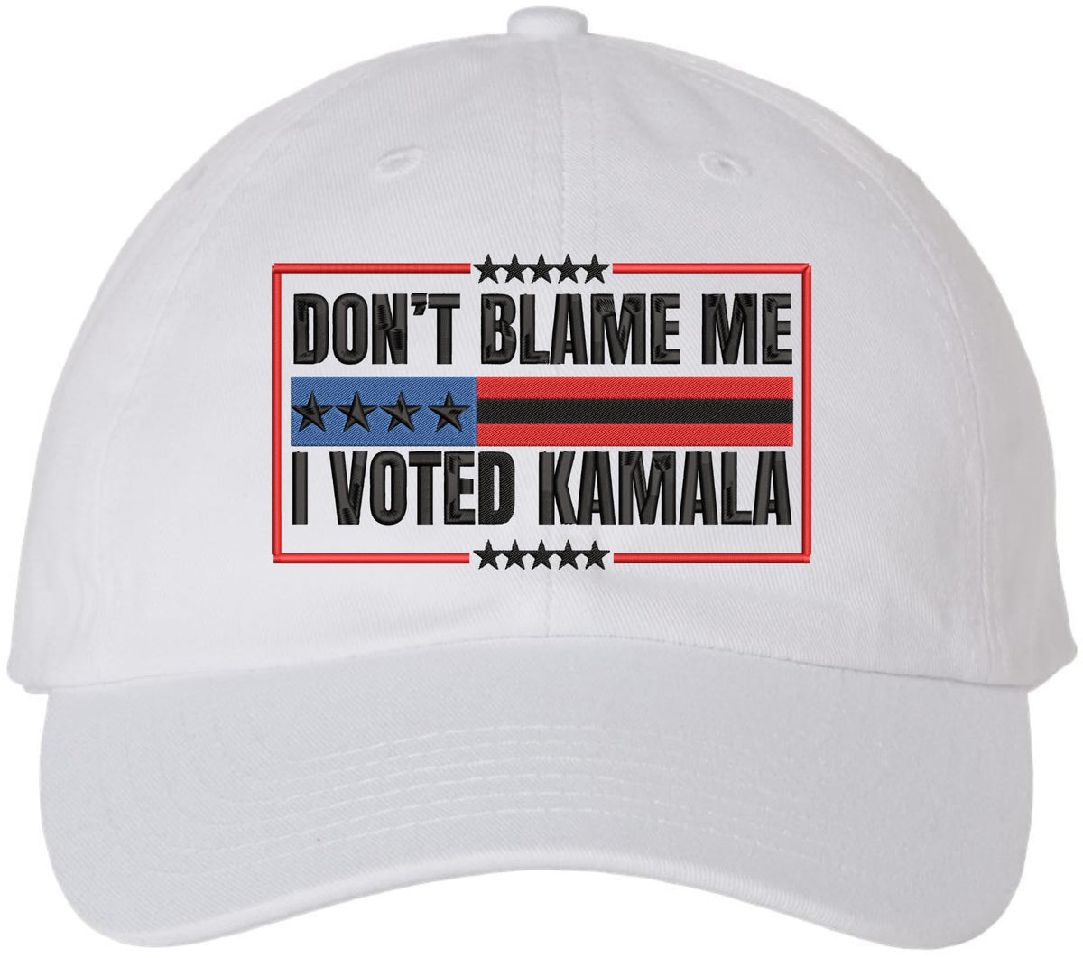 Don't Blame Me I Voted Kamala Embroidered Dad Hat | USA Flag & Stars Democrat Election Voter Cap