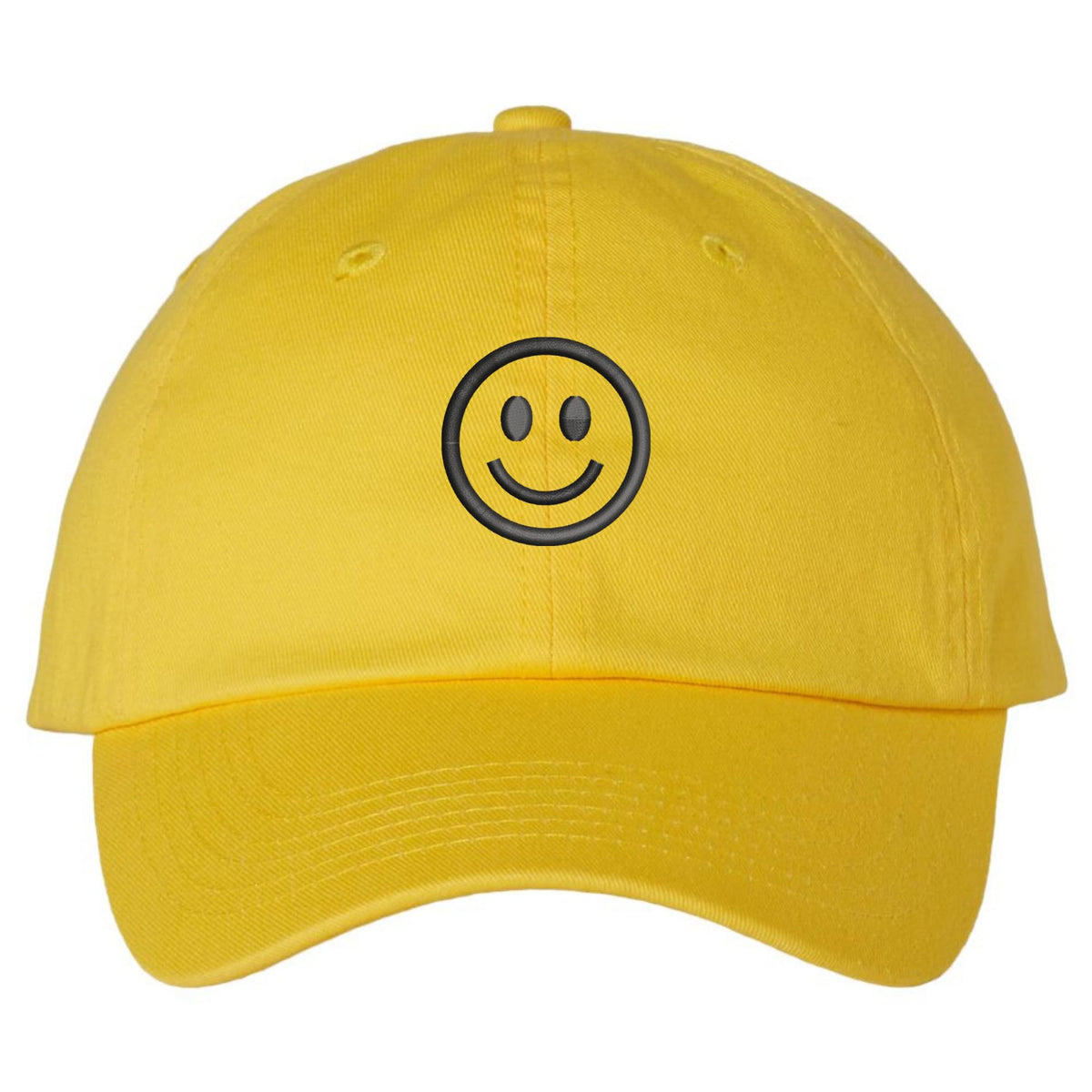 SMILEY FACE Adjustable Dad Cap Unstructured Face Trendy Unisex Preppy Hat