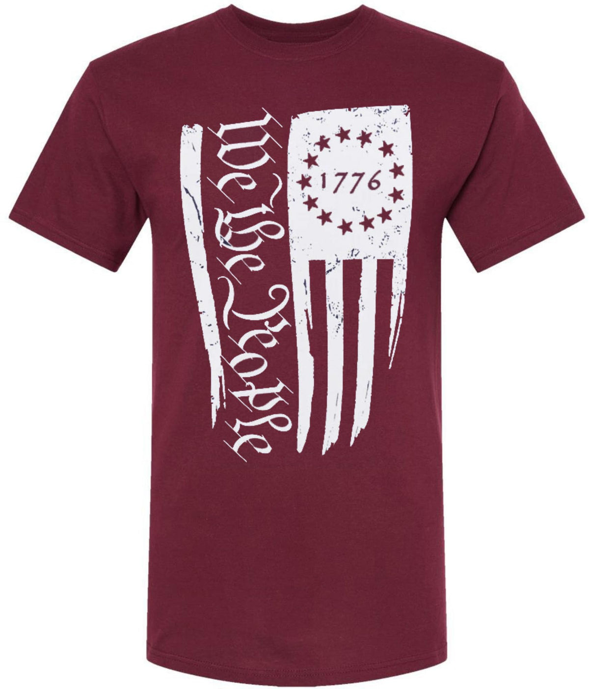 We The People 1776 USA Flag Printed T-Shirt | American Patriot Short Sleeve Tee Shirt for Men & Women