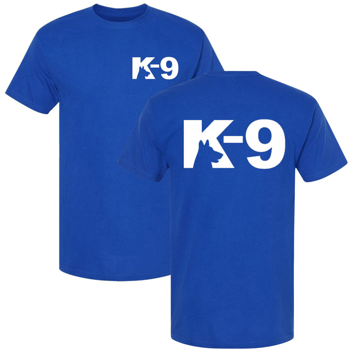 K9 Canine Bold Police Dog T-Shirt | Double Sided K-9 Law Enforcement Dogs Handler Tee Shirt