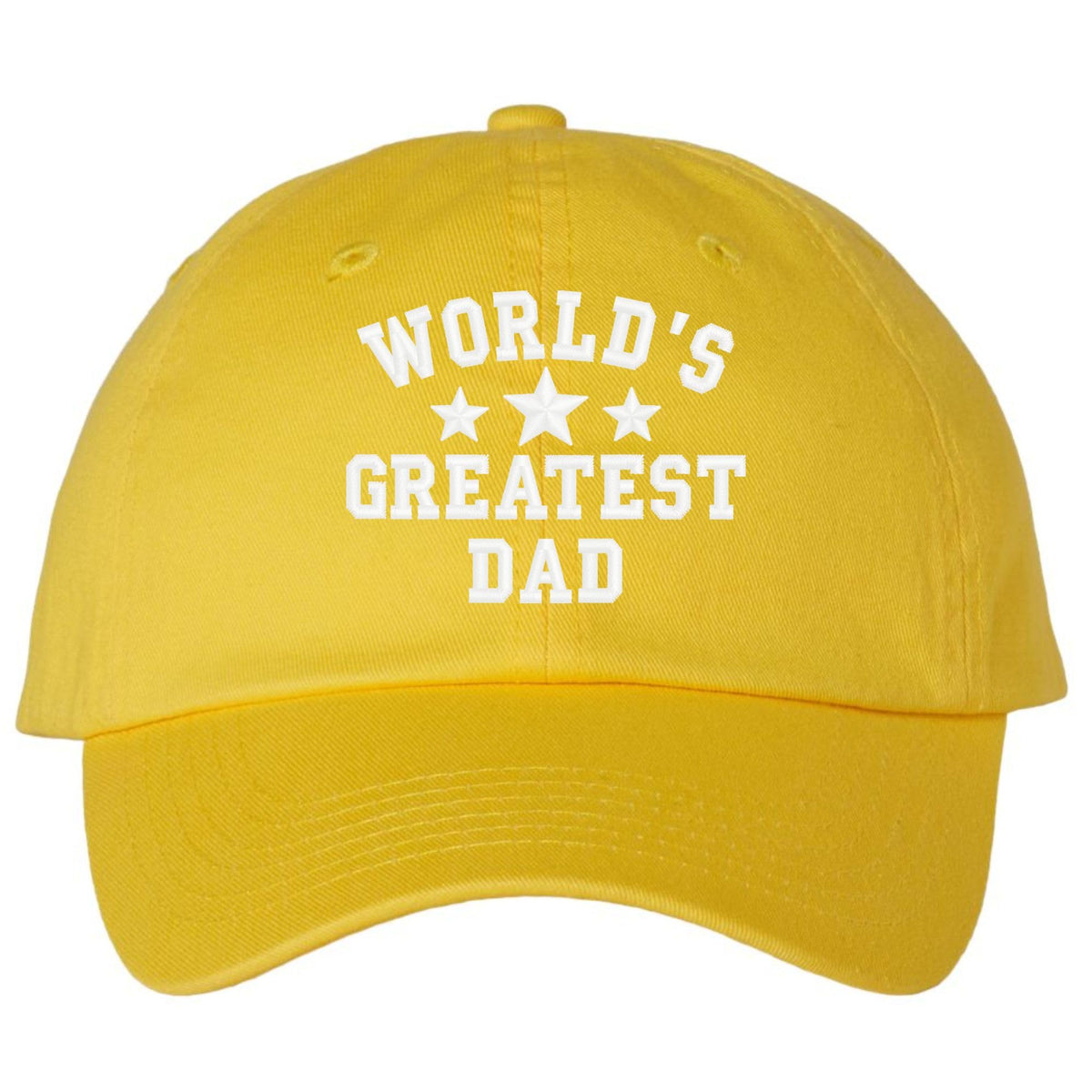 WORLD'S GREATEST DAD Embroidered Dad Hat | Low Profile Soft Cotton Baseball Dad Hats for Men